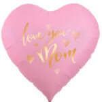 Τεράστιο Μπαλόνι ροζ Καρδιά  Love You Mom (160cm)