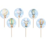 Topper Cupcake Αερόστατο Αρκουδάκι (6 τεμ) - Image 2