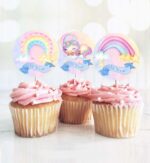 Topper Cupcake Ουράνιο Τόξο (6 τεμ)