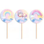 Topper Cupcake Ουράνιο Τόξο (6 τεμ) - Image 2