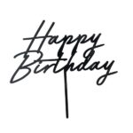 Topper Happy Birthday Μαύρο(τούρτας)