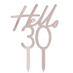 Topper τούρτας "Hello 30" Rosegold