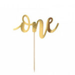 Topper τούρτας One Χρυσό