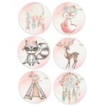 Ξύλινες Κονκάρδες Boho Woodland (6 τεμ)