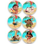 Ξύλινες Κονκάρδες Μοάνα (6 τεμ)