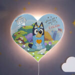 Ξύλινο Φωτιστικό καρδιά - Bluey - Image 2