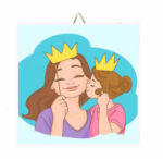 Ξύλινο Καδράκι "Princess & Queen"