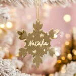 Χριστουγεννιάτικο Στολίδι Plexi - Χρυσή Χιονονιφάδα