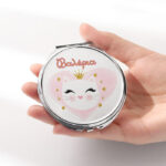 Καθρεφτάκι Γατούλα Ασημί Στρογγυλό