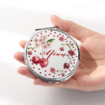 Καθρεφτάκι Κεράσι Ασημί Στρογγυλό