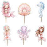 Οδοντογλυφίδες πάρτυ Ροζ Γοργόνα (6 τεμ)