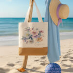 Πάνινη Τσάντα Ώμου - Λουλούδια - Image 2