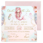 Προσκλητήριο Βάπτισης - Ροζ Γοργόνα