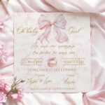 Προσκλητήριο Βάπτισης - Ροζ Φιόγκος