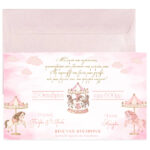 Προσκλητήριο Ροζ Καρουζέλ Με Μακρόστενο Φάκελο