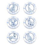 Σετ κονκάρδες - Blue Toile Ζώα Της Ζούγκλας (6 τεμ)