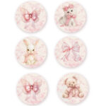 Σετ κονκάρδες - Ροζ Φιόγκος (6 τεμ)