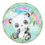 Στρογγυλή Αφίσα Βάπτισης Panda