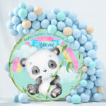 Στρογγυλή Αφίσα Βάπτισης Panda - Image 2