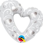 Μπαλ. Φοιλ 14 Hearts & Filigree White