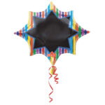 Μπαλόνι Φοιλ Jumbo Multi-Stripe Burst Black Board 88 x 73 εκ - WRITE ON