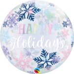 Bubble μονό 22 Happy Holidays Snowflakes - Χιονονιφάδες