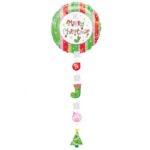 Μπαλόνι Φοιλ 24 Drop-A-Line Christmas Stripes /61 εκ