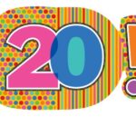 Φοιλ Μπαλόνι Σχήμα Birthday Dots Stripes Νούμερο 20