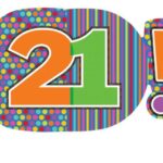 Φοιλ Μπαλόνι Σχήμα Birthday Dots Stripes Νούμερο 21