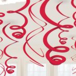 Διακοσμητικό Οροφής Σπιράλ Κόκκινο 55,8εκ /12 τεμ