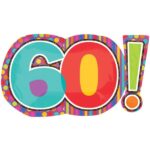 Φοιλ Μπαλόνι Σχήμα Birthday Dots Stripes Νούμερο 60