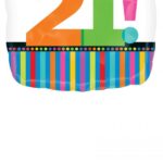 Φοιλ Μπαλόνι 18 Birthday Dots Stripes Νούμερο 21