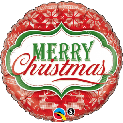 Μπαλόνι Φοιλ 18  Merry Christmas Nordic Pattern