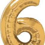 Μπαλόνι Φοιλ Σχήμα Νούμερο 6 Χρυσό