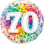 Μπαλόνι Φοιλ 18 Στρογ. Νούμερο 70 Rainbow Confetti