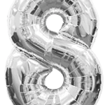 Μπαλόνι Φοιλ Σχήμα Ασημί Νούμερο 8 Ασυσκεύαστο