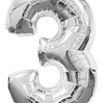 Μπαλόνι Φοιλ Σχήμα Ασημί Νούμερο 3 Ασυσκεύαστο