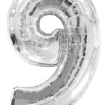 Μπαλόνι Φοιλ Σχήμα Ασημί Νούμερο 9 Ασυσκεύαστο
