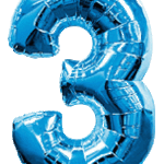 Μπαλόνι Φοιλ Σχήμα Μπλε Νούμερο 3 Ασυσκεύαστο
