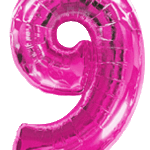 Μπαλόνι Φοιλ Σχήμα Φούξια Νούμερο 9 Ασυσκεύαστο