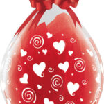 Μπαλόνια Λάτεξ 18 Μηχανής  /ΚΑΡΔΙΆ Hearts-A-Round Διάφανο / 25 τεμ