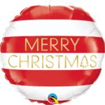 Μπαλόνι Φοιλ 18 Merry Christmas Red & White Stripes / 46εκ