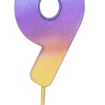 Κερί Νούμερο 9 Rainbow Ombre / 6.7 εκ