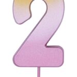 Κερί Νούμερο 2 Ροζ Χρυσό Ombre / 6.7 εκ