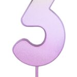 Κερί Νούμερο 3 Ροζ Χρυσό Ombre / 6.7 εκ