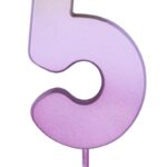 Κερί Νούμερο 5 Ροζ Χρυσό Ombre / 6.7 εκ