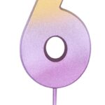 Κερί Νούμερο 6 Ροζ Χρυσό Ombre / 6.7 εκ