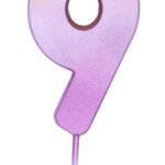 Κερί Νούμερο 9 Ροζ Χρυσό Ombre / 6.7 εκ