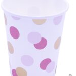 Ποτήρια Χάρτινα 250ml Ροζ & Χρυσό Dots /8 τεμ