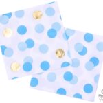 Χαρτοπετσέτες φαγητού 33εκ Σιέλ & Χρυσό Dots /16 τεμ